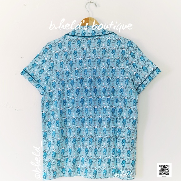 Roller Rabbit Star Monkey Polo Pajamas in Blue Size Medium (M) Brand New NWT - Picture 10 of 17